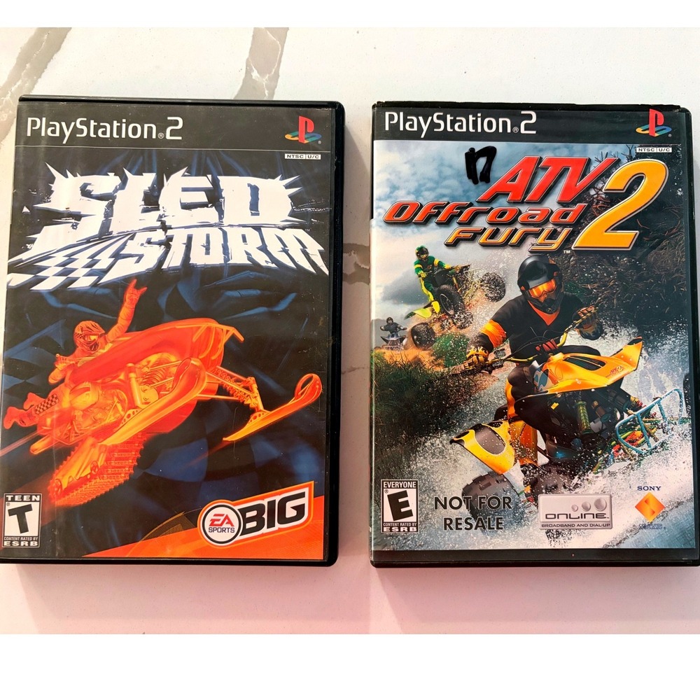 Sony PlayStation 2 ATV Offroad Fury 2 Sled Storm Bundle PS2 Games  Racing